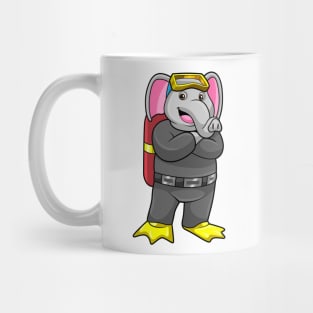 Elephant as Diver with Diving goggles Mug